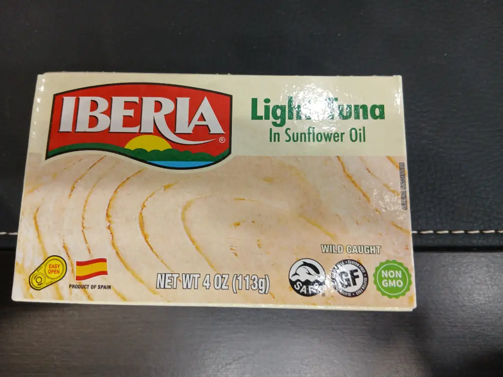 IBERIA LIGHT TUNA IN SUNFLOWER OIL 4 OZ 