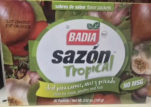 BADIA CJA SAZON TROPICAL P/ CARNES Y PESCADOS 20 UNID